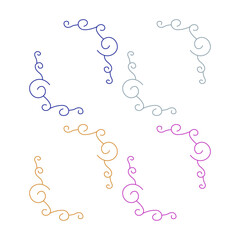 Summer Romance Wedding Ornamental Chic Tags Collection isolated on white
