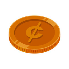 Cent Coin Bronze Money Dollar Cent Vector Copper