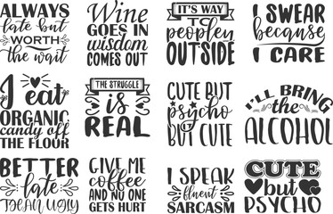 Wine Lover Quotes SVG Bundle 