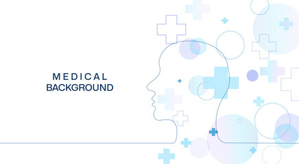 Medical molecular background with medical elements, cardiogram. Biotechnological concept, innovative technologies, health care. Vector