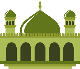 Islamic Mosque Flat Hand Drawn Illustration
