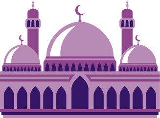 Islamic Mosque Flat Hand Drawn Illustration