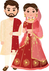 wedding couple in traditional outfits cute indian wedding couple bride and groom in ethnic wear for wedding