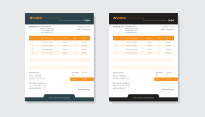 Obraz premium Corporate invoice vector design template .