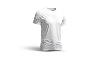 Isolated t-shirt with shadow Mockup. Template of jersey on white .3d rendering