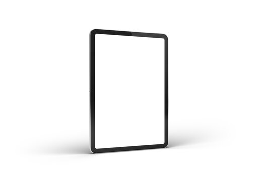 PARIS - France - March 15, 2023: Apple Ipad Pro, silver color - Realistic 3d rendering, screen mockup on white background