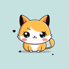 Vector logo illustration of a cute baby animal, in a cartoon style