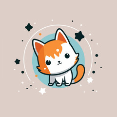 Vector logo illustration of a cute baby animal, in a cartoon style