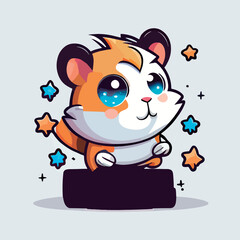 Vector logo illustration of a cute baby animal, in a cartoon style