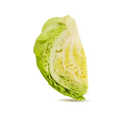 Cabbage isolated on white background with clipping path