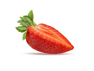 Fresh strawberry isolated on white background with clipping path