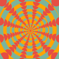 Red sun with blue background orange