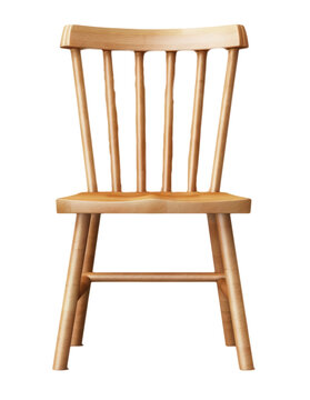 Simple wooden chair isolated on a white background, generative AI furniture