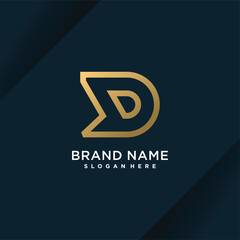 letter D logo design vector with modern creative style concept
