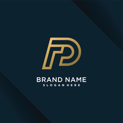 letter P logo design vector with modern creative style concept