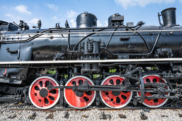 Obraz premium Part of a retro steam locomotive