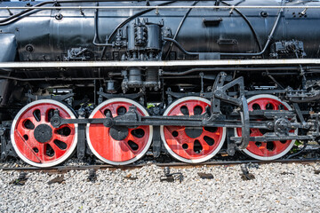 Naklejka premium Part of a retro steam locomotive