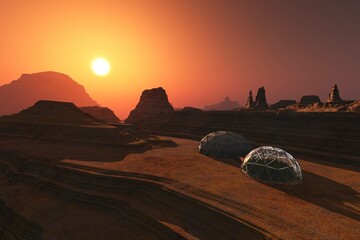 Mars, HDRI, environment map , Round panorama, spherical panorama, equidistant projection, 360 high resolution panorama, 3d rendering © ustas