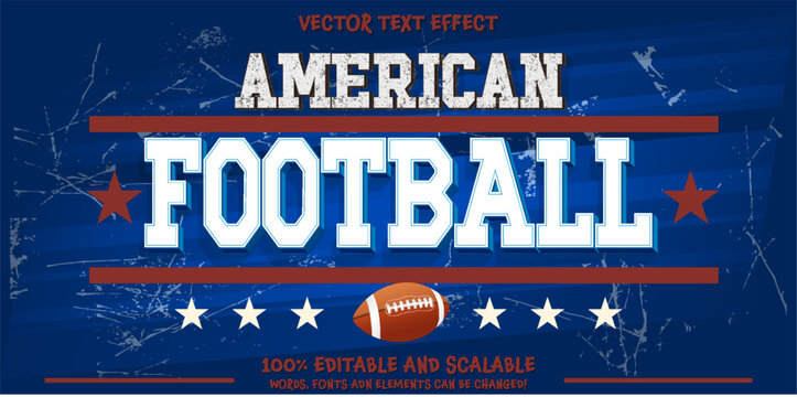 American Football Editable text effect in modern trend style