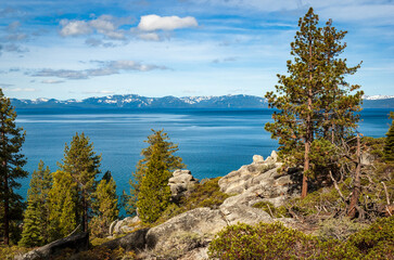 Blue Water and the Sierra Nevada Mountains, Lake Tahoe