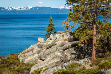 Blue Water and the Sierra Nevada Mountains, Lake Tahoe