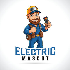 Electrician Worker Mascot Logo Design