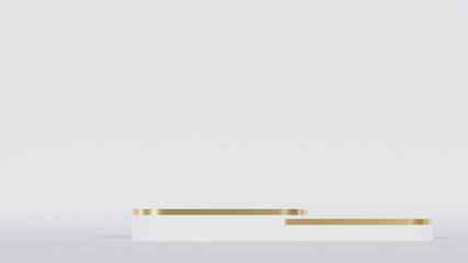 3d product display podium scene with the geometric platform. 3d cylinder stand podium. Commercial background. Geometric forms in modern minimal design. 3d rendering.