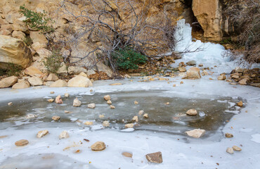 Frozen River at Red Rock Canyon National Conservation Area