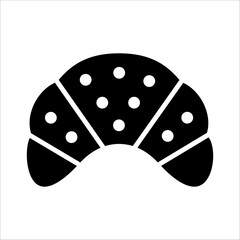 Solid vector icon for croissant which can be used various design projects.