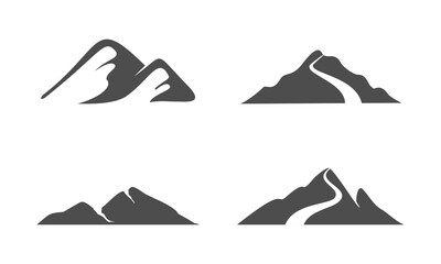Adventure mountains set vector illustration