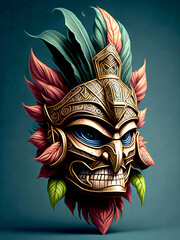 tiki mask idol totem of worship image generated by artificial intelligence