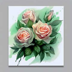 bouquet of roses made with generative ai 