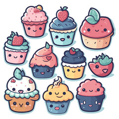 Cute Kawaii Cupcakes Collection