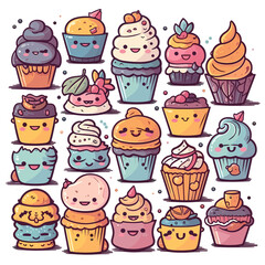 Cute Kawaii Cupcakes Collection