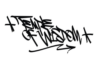 graffiti tag word TEMPLE OF WISDOM