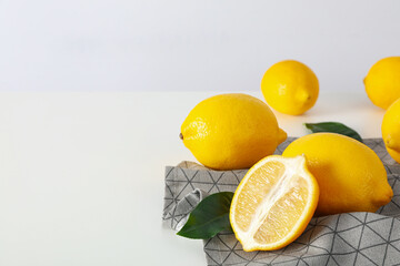 Concept of citrus fruit - lemon, space for text