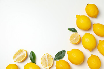 Concept of citrus fruit - lemon, space for text