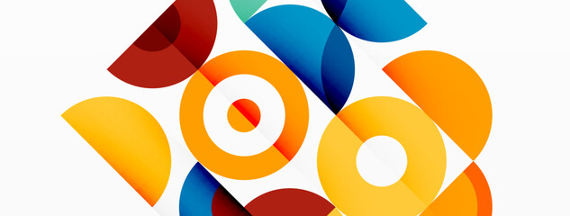 Colorful circle abstract background. Minimal geometric template for wallpaper, banner, presentation