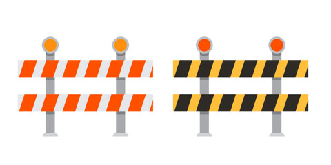 road barrier vector set. vector icon