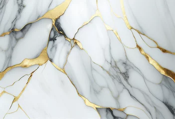 Tuinposter Marble granite white with gold texture. Background wall surface black pattern graphic abstract light elegant gray floor ceramic counter texture stone slab smooth tile silver natural © Vladislav