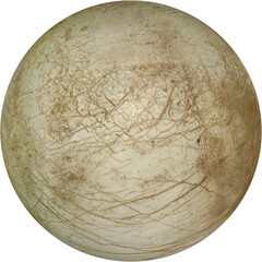 Europa planet moon of the planet Jupiter in natural colours isolated on transparent background © Thomas