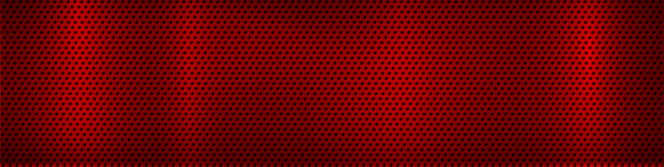 Perforated red metal sheet background. Red metal texture steel background. Perforated sheet metal. Metal grill. Dark Red metallic background. Modern technology innovation concept. Vector EPS10.