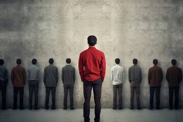 Man queue. Generate Ai