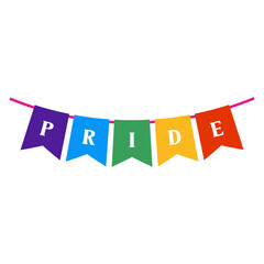 Pride Rainbow Flag Decoration, Pride Month, Illustration