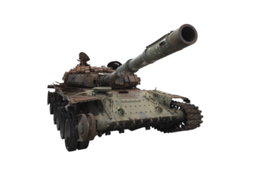 burnt tank t-72b isolated