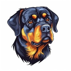 Rottweiler cute character illustration. Generative AI