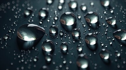 Drops water rain on transparent background, realistic style. Clean drop condensation. Generative AI