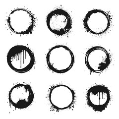 Set of hand drawn circle shapes. Grunge vector design elements for poster, flyer, cards, web.