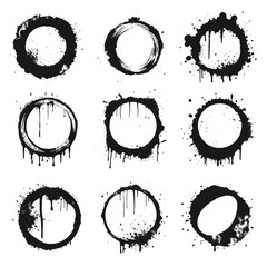 Set of hand drawn circle shapes. Grunge vector design elements for poster, flyer, cards, web.