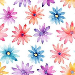 Fototapeta na wymiar Fashionable pattern watercolor simple flower Floral seamless background for textiles, fabrics, covers, wallpapers, print, gift wrapping and scrapbooking